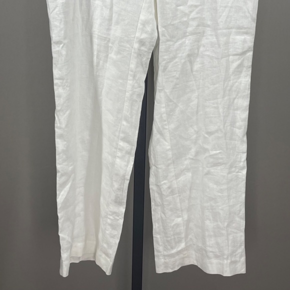 NEW Chicos Pants Womens Small white linen wide leg pull on casual classic - Picture 3 of 11